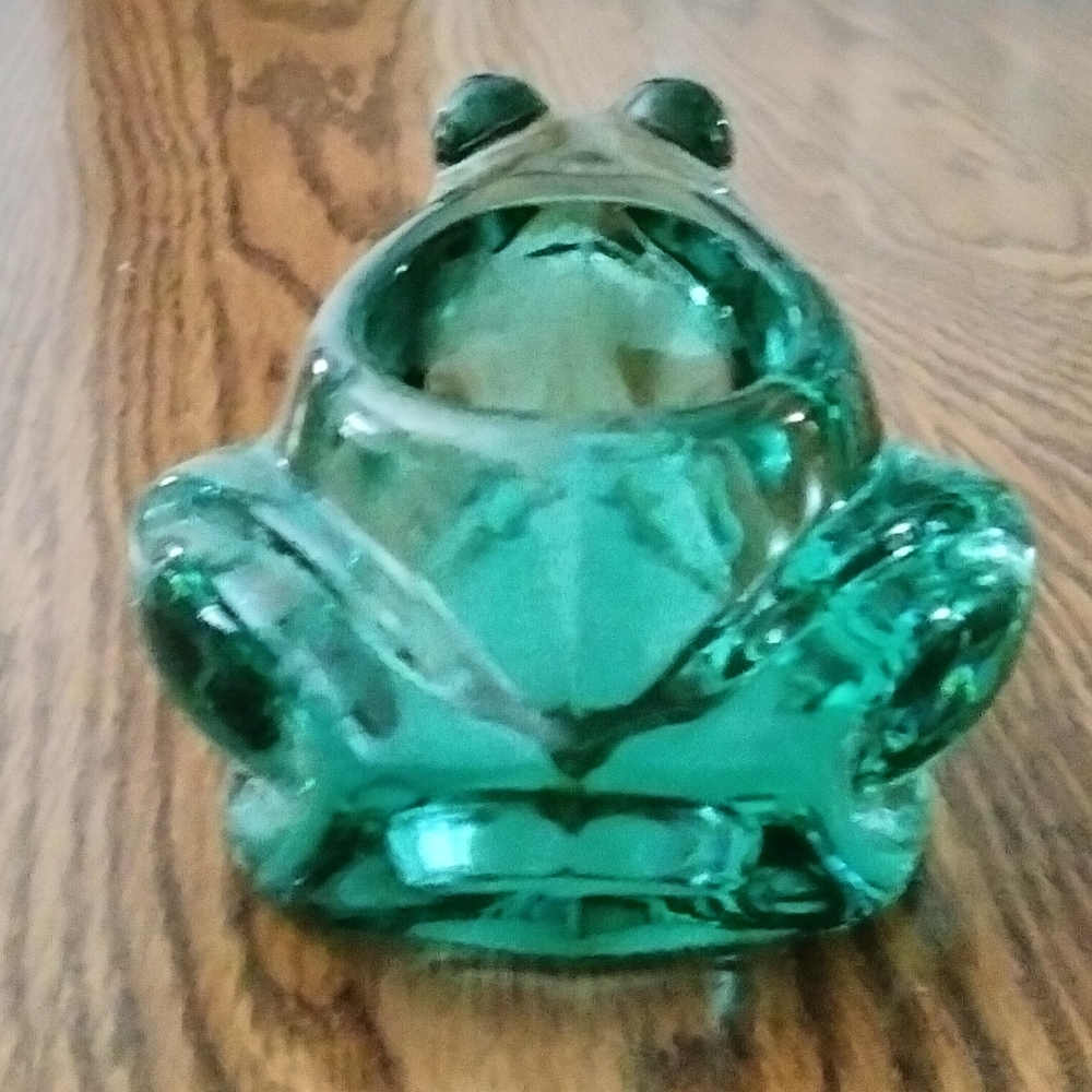 Indiana Glass Green Frog Candle Holder - Picture 5 of 9
